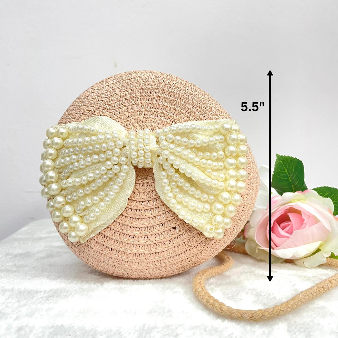 Crochet Bag With A Big Pearl Bow
