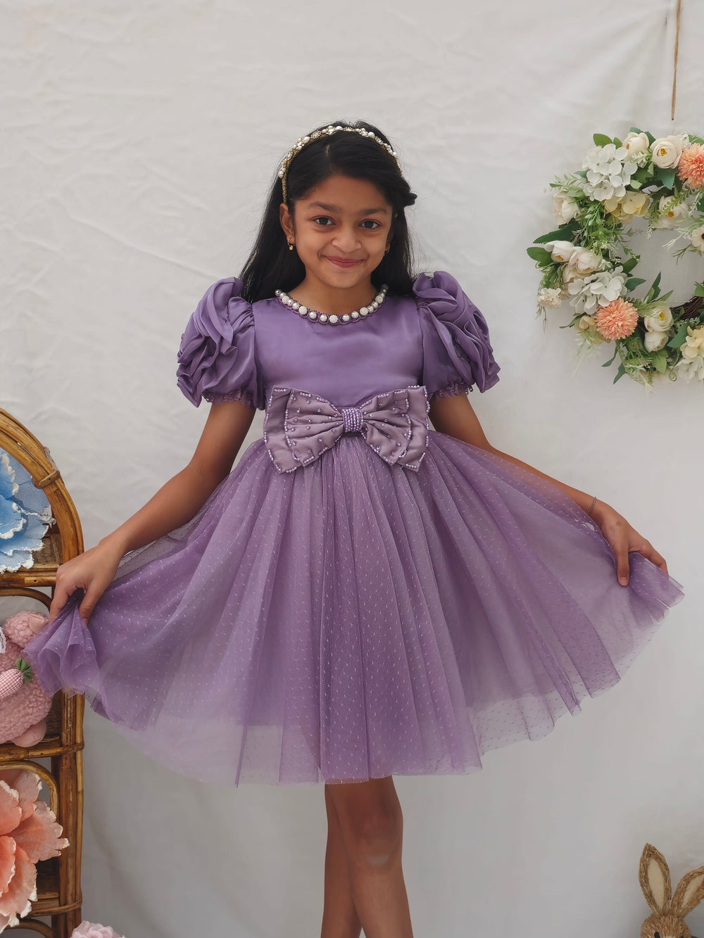 Purple Rose Bow Dress