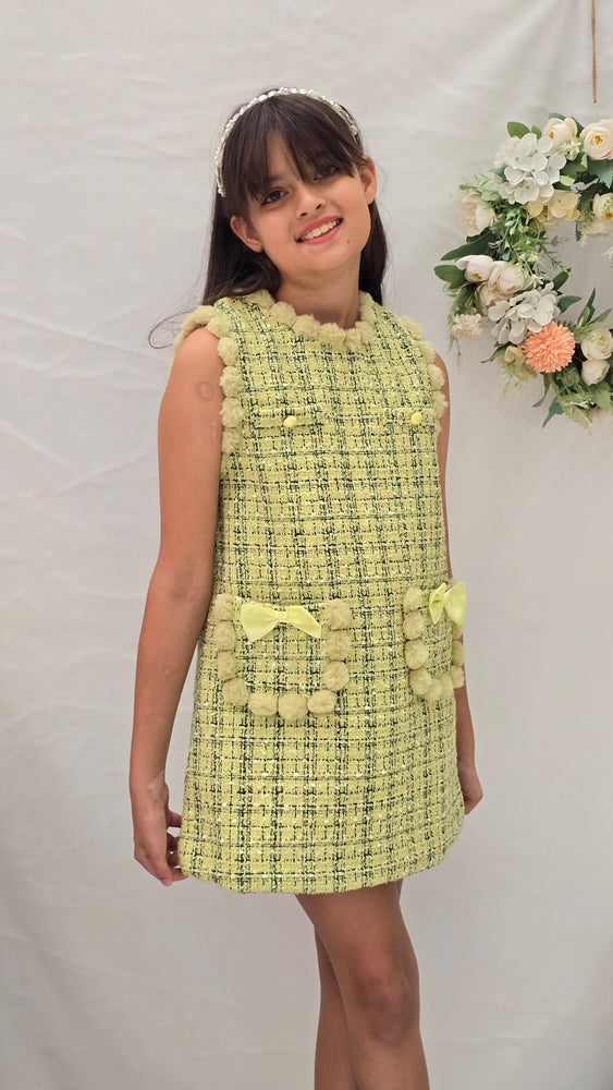 
                  
                    Parrot Green Tweed 2 In 1 Dress
                  
                