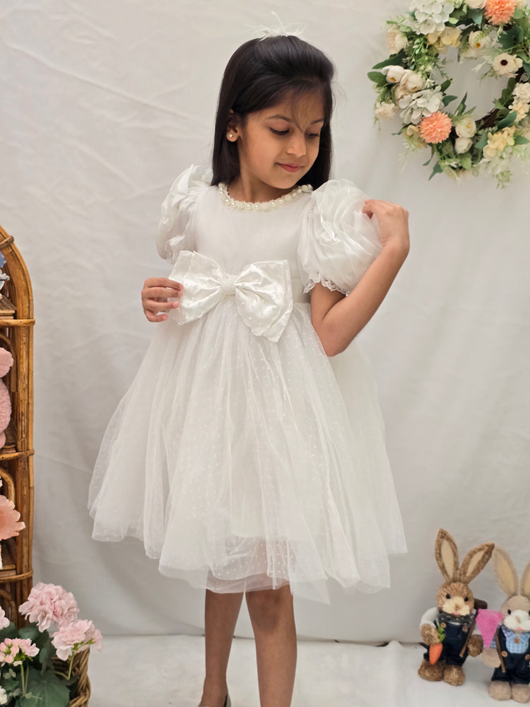 
                  
                    White Rose Bow Dress
                  
                