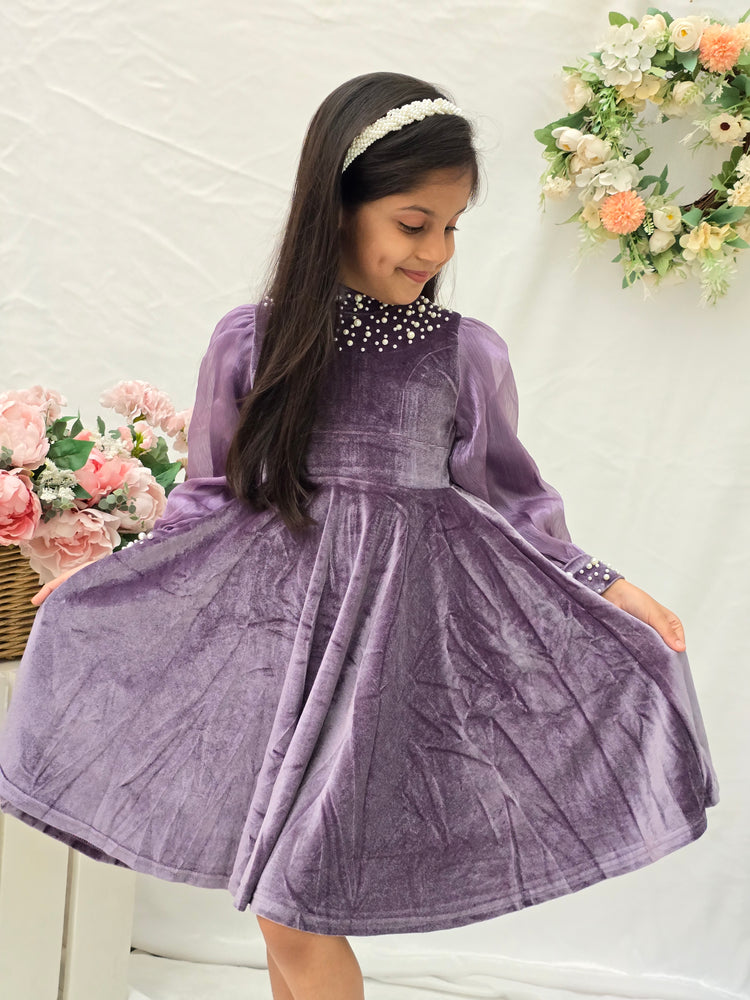 
                  
                    Purple Velvet Pearl Dress
                  
                