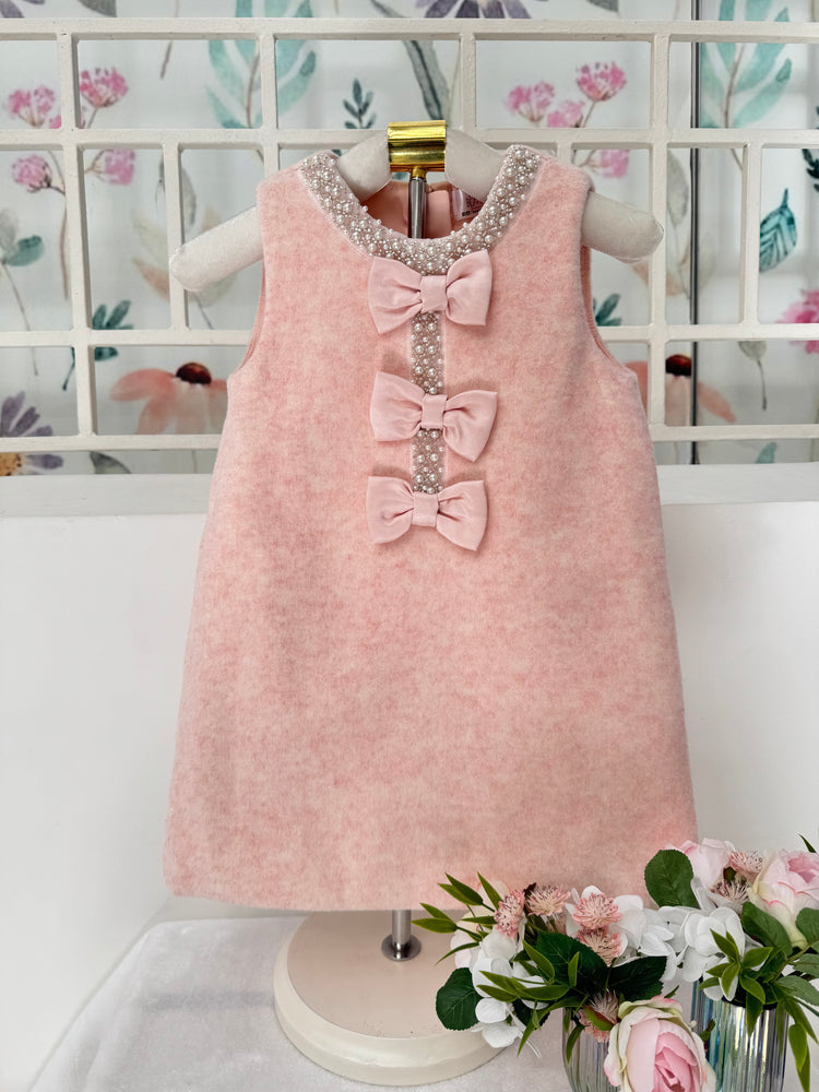 
                  
                    Pink Woollen Bows Dress
                  
                