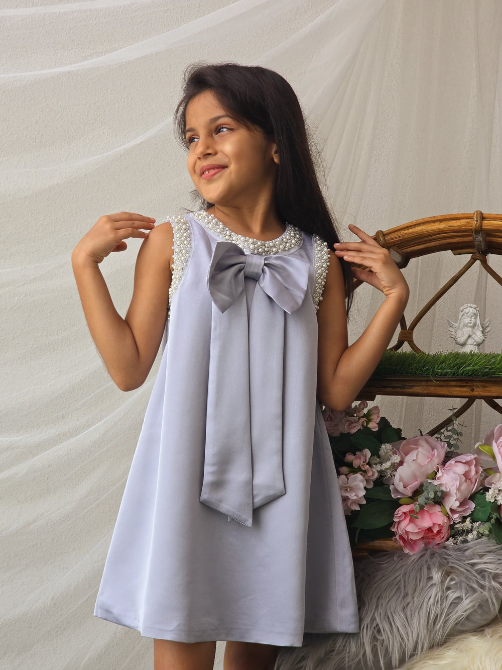 Lilac Dress with Big Bow