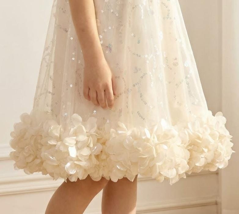 IVORY SEQ HEM FROCK