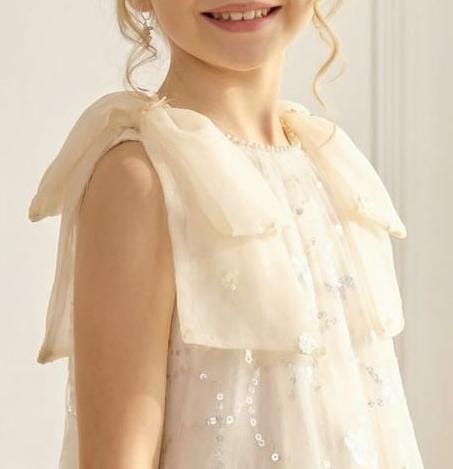 IVORY SEQ HEM FROCK