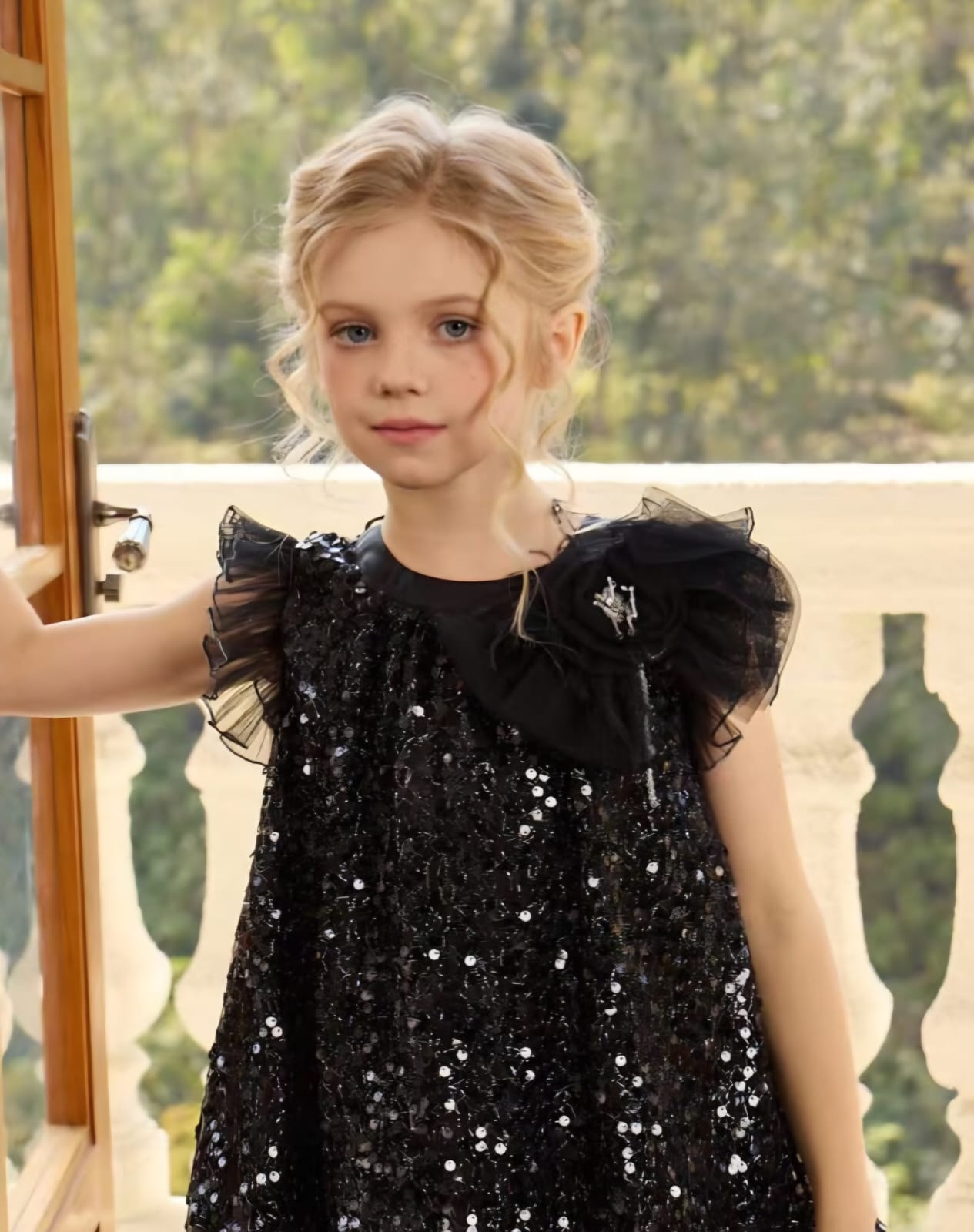 BLACK SPARKLE NET FROCK