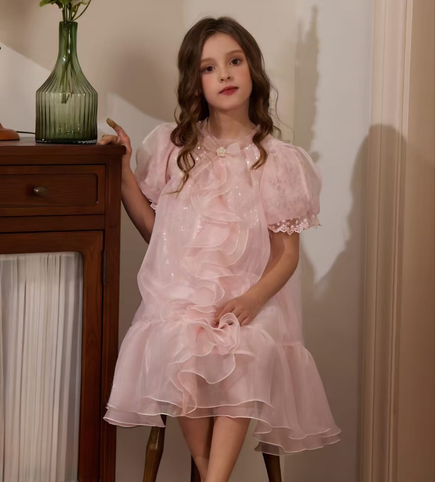PINK SHIMMER ORGANZA FROCK